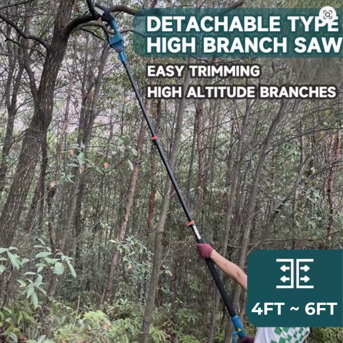 Sawverin RX3 Pro - 2-in-1 Cordless Telescopic Pole Chainsaw & Chainsaw (6 inch) + FREE Battery + Charger